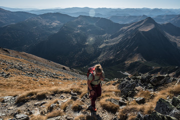 Fototapeta premium Bergwandern im Herbst