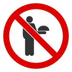 No waiter vector icon. Flat No waiter symbol is isolated on a white background.