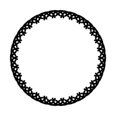 New ink Abstract circle pattern mandala flower floral petal stack. zentangl spirograph modern circular pattern geometric tribal lace motif black white. single art mehendi. Digital textile frame stamp