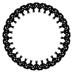 New ink Abstract circle pattern mandala flower floral petal stack. zentangl spirograph modern circular pattern geometric tribal lace motif black white. single art mehendi. Digital textile frame stamp