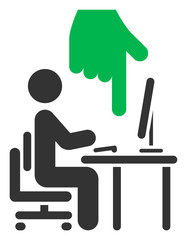 Office use vector icon. Flat Office use symbol is isolated on a white background.