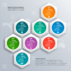 Abstract 3D Paper Infographics. Business template .Vector illustration