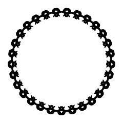 New ink Abstract circle pattern mandala flower floral petal stack. zentangl spirograph modern circular pattern geometric tribal lace motif black white. single art mehendi. Digital textile frame stamp