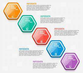 Abstract 3D Paper Infographics. Business template .Vector illustration