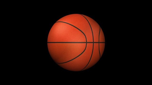 Basketball Loop 3D Animation. Alpha Matte Channel Video. 