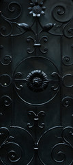stylish forged door elements close-up