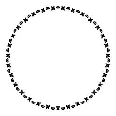 New ink Abstract circle pattern mandala flower floral petal stack. zentangl spirograph modern circular pattern geometric tribal lace motif black white. single art mehendi. Digital textile frame stamp