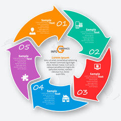 Abstract 3D Paper Infographics. Business template .Vector illustration