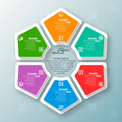 Abstract 3D Paper Infographics. Business template .Vector illustration