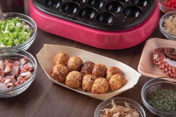 Takoyaki, japanese traditional home style octopus balls