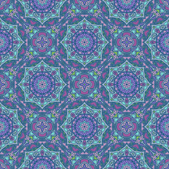 Creative color abstract geometric mandala pattern, vector seamless, can be used for printing onto fabric, interior, design, textile