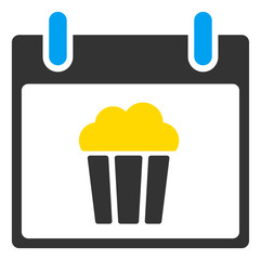 Popcorn calendar day vector icon. Flat Popcorn calendar day symbol is isolated on a white background.