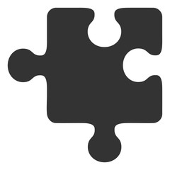Puzzle detail vector icon. Flat Puzzle detail symbol is isolated on a white background.