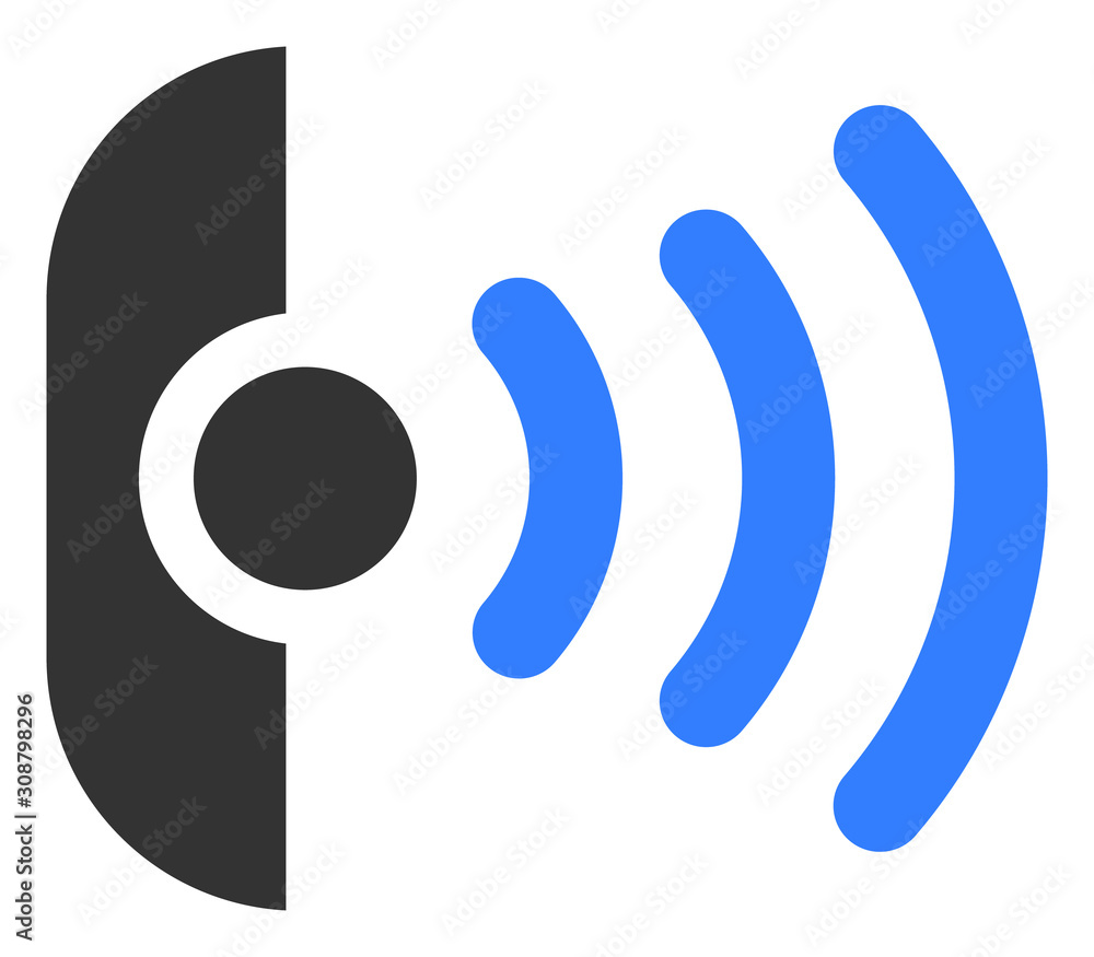 Poster radio sensor vector icon. flat radio sensor pictogram is isolated on a white background.