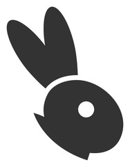 Rabbit head vector icon. Flat Rabbit head symbol is isolated on a white background.