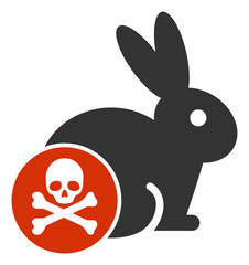 Rabbit toxin vector icon. Flat Rabbit toxin pictogram is isolated on a white background.