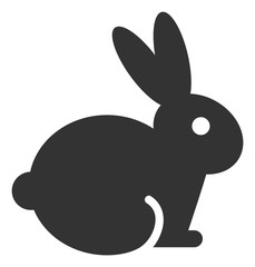 Rabbit vector icon. Flat Rabbit pictogram is isolated on a white background.