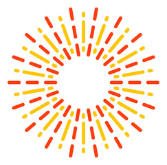 Radiation rays vector icon. Flat Radiation rays symbol is isolated on a white background.