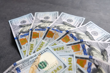 a large amount of 100 USD dollars banknotes,