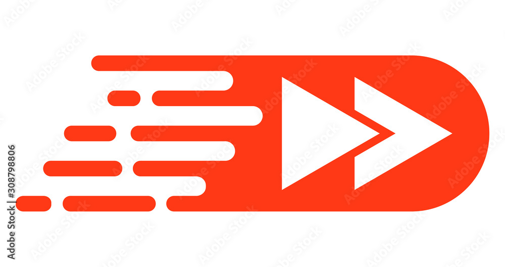 Poster rush rewind forward vector icon. flat rush rewind forward pictogram is isolated on a white backgroun