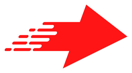 Rush right arrow vector icon. Flat Rush right arrow symbol is isolated on a white background.