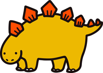 Outlnied yellow dinosaur