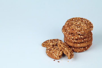 cookies on a blue background