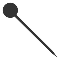 Sharp pin vector icon. Flat Sharp pin symbol is isolated on a white background.
