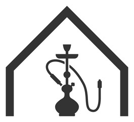 Shisha bar vector icon. Flat Shisha bar symbol is isolated on a white background.