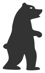 Standing bear vector icon. Flat Standing bear pictogram is isolated on a white background.