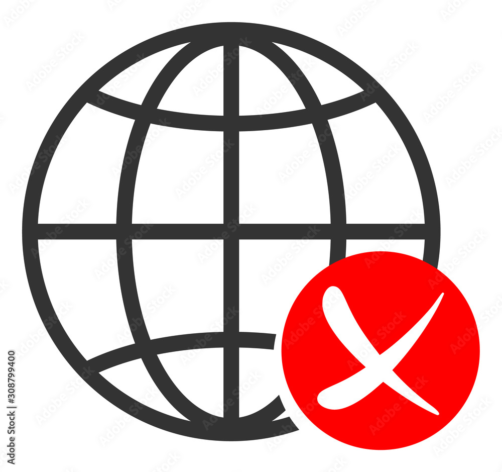 Poster stop global web vector icon. flat stop global web symbol is isolated on a white background.