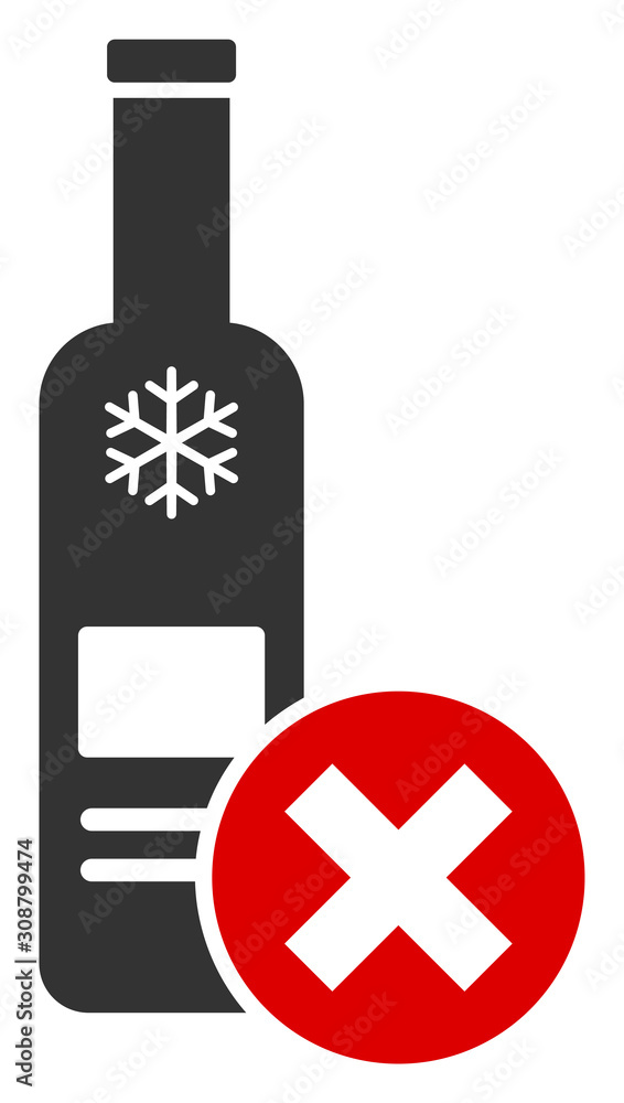 Poster stop vodka drinking vector icon. flat stop vodka drinking pictogram is isolated on a white backgroun