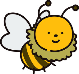 Outlined smiley bumblebee