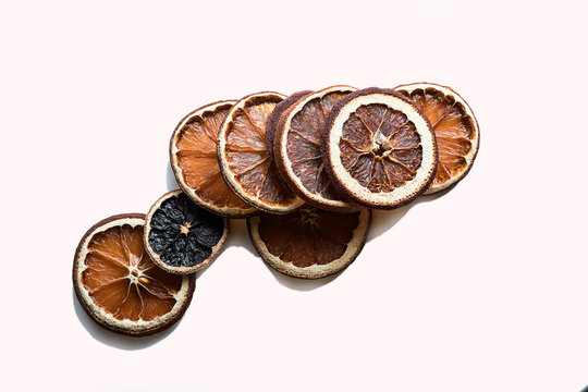 isolated image of dry citrus on white background