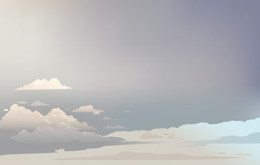 Gray sky. Stormy and cloudy. Vector illustration