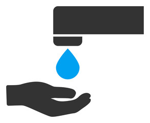 Water saving vector icon. Flat Water saving pictogram is isolated on a white background.