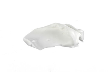 whipped cream or meringue isolated on white background. 