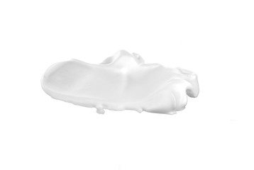 whipped cream or meringue isolated on white background. 