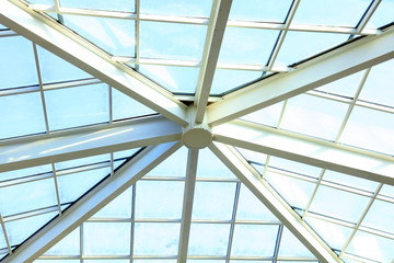 Steel truss in plant construction site
