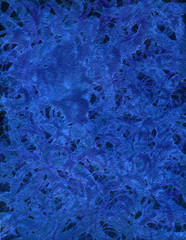 Abstract watercolor background with texture of paper, classic blue color, hand draw, splashes, drops of paint, paint smears. Design for backgrounds, wallpapers, prints, covers and packaging