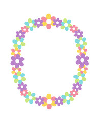 Frame made of Flowers Isolated with Bright Colors