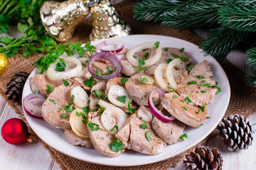 Marinated meat, barbecue, New Year's snack