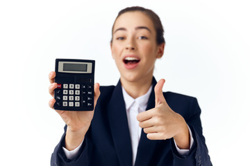 woman with calculator