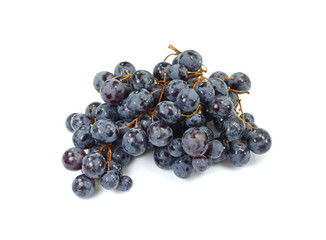 A bunch of overripe grapes isolated on white background.