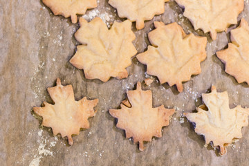 cookie leaves on backing paper