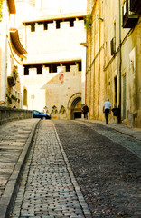 Fototapeta na wymiar Streets of Girona, Catalonia, Spain.
