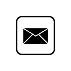 vector black icon letter, email icon on a white background