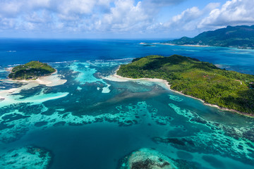 Fototapeta na wymiar Aerial view of Mahe Island