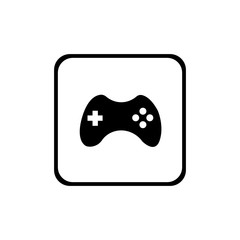 vector black icon joystick for games, games icon on a white background
