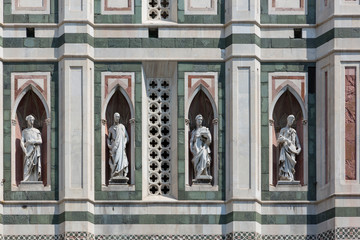 Fragment of the Cathedral of Saint Mary of the Flower in Florence in Italy
